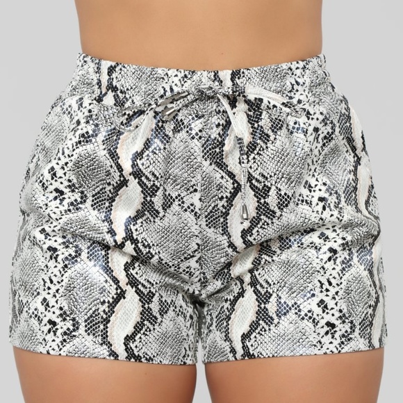 Fashion Nova Pants - Fashion Nova Time To Strike Snake Print Shorts